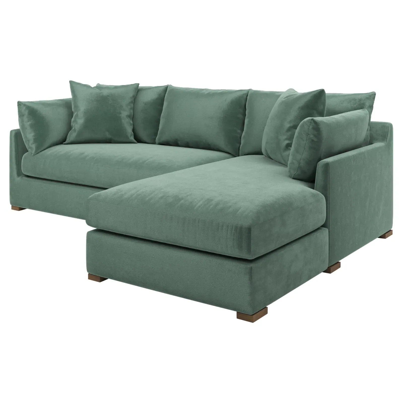 Wrenly Left Chaise Sectional - Stone Pine, Velvet
