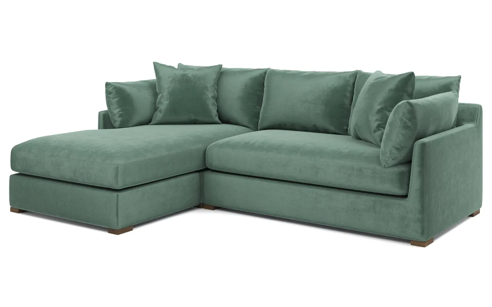 Wrenly Right Chaise Sectional - Stone Pine, Velvet