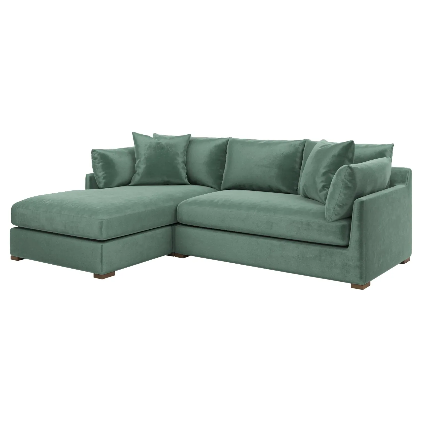 Wrenly Right Chaise Sectional - Stone Pine, Velvet
