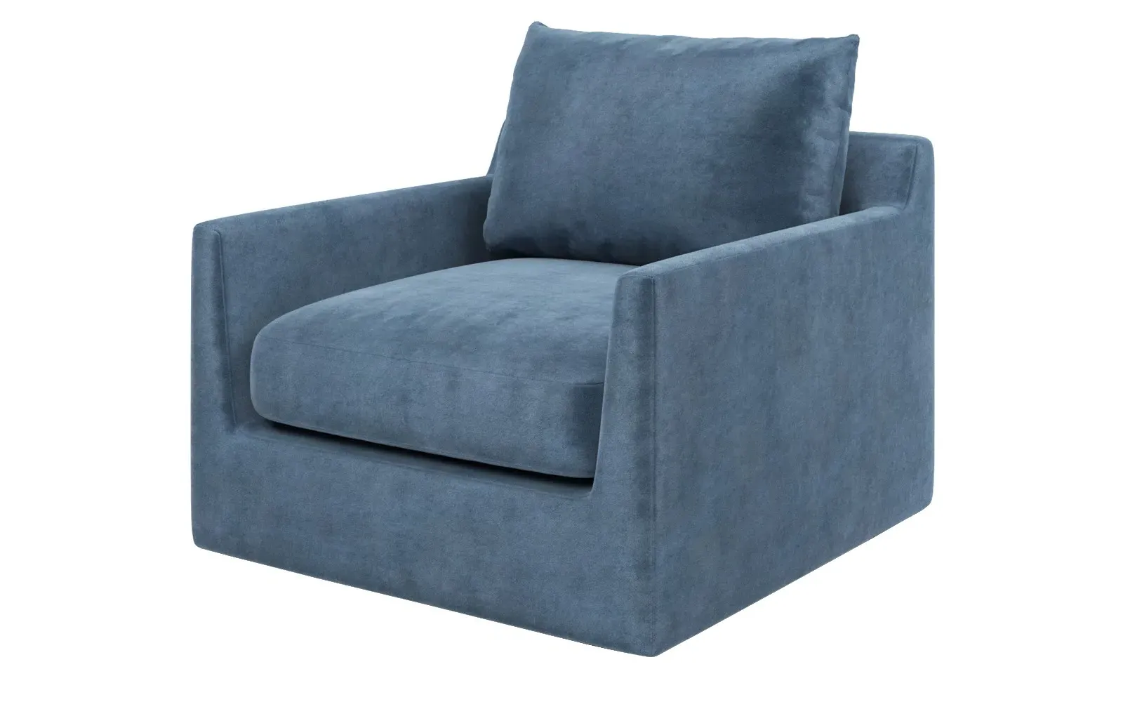 Wrenly Swivel Chair - Blue Dusk, Performance Velvet