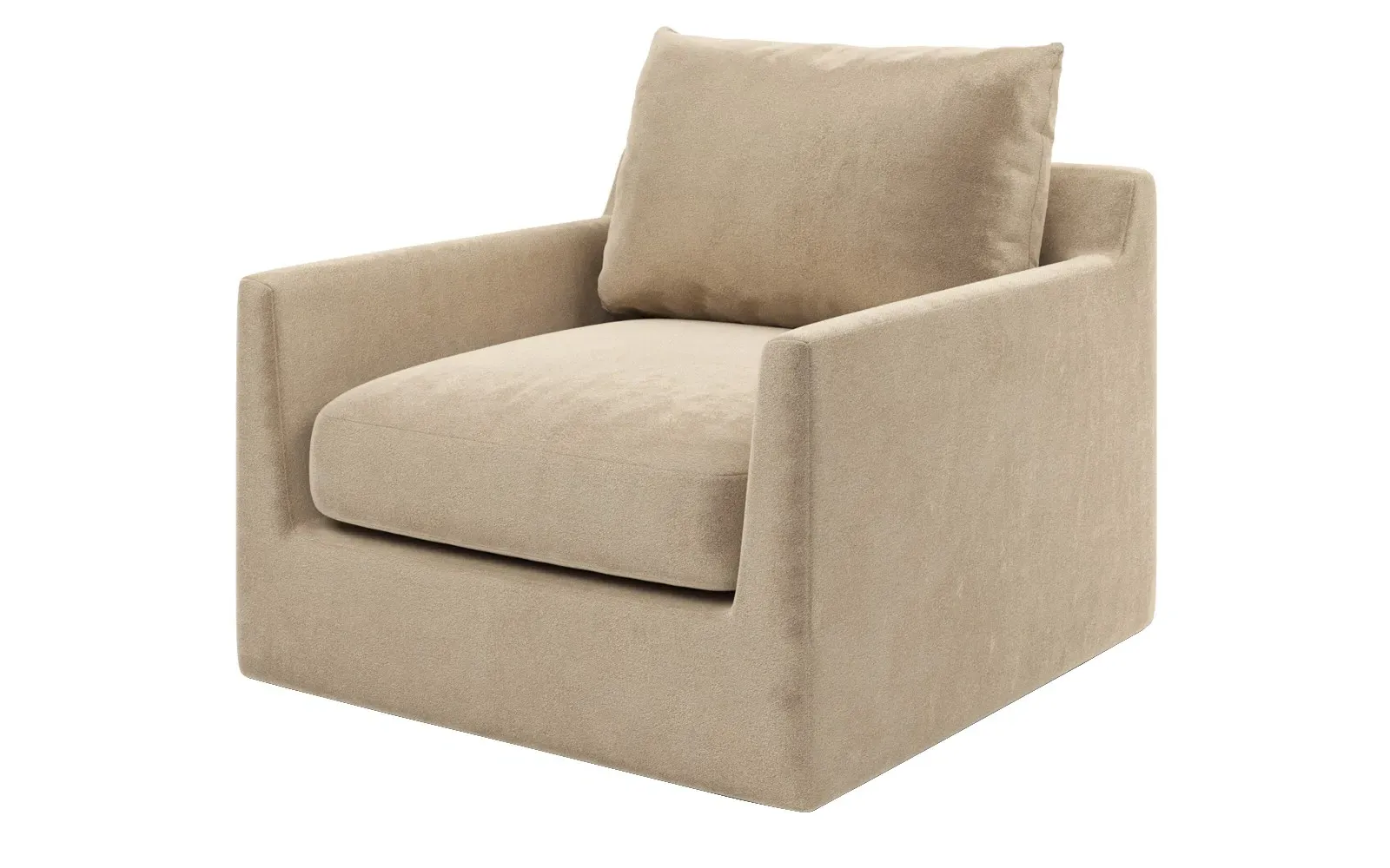 Wrenly Swivel Chair - Champagne, Performance Velvet