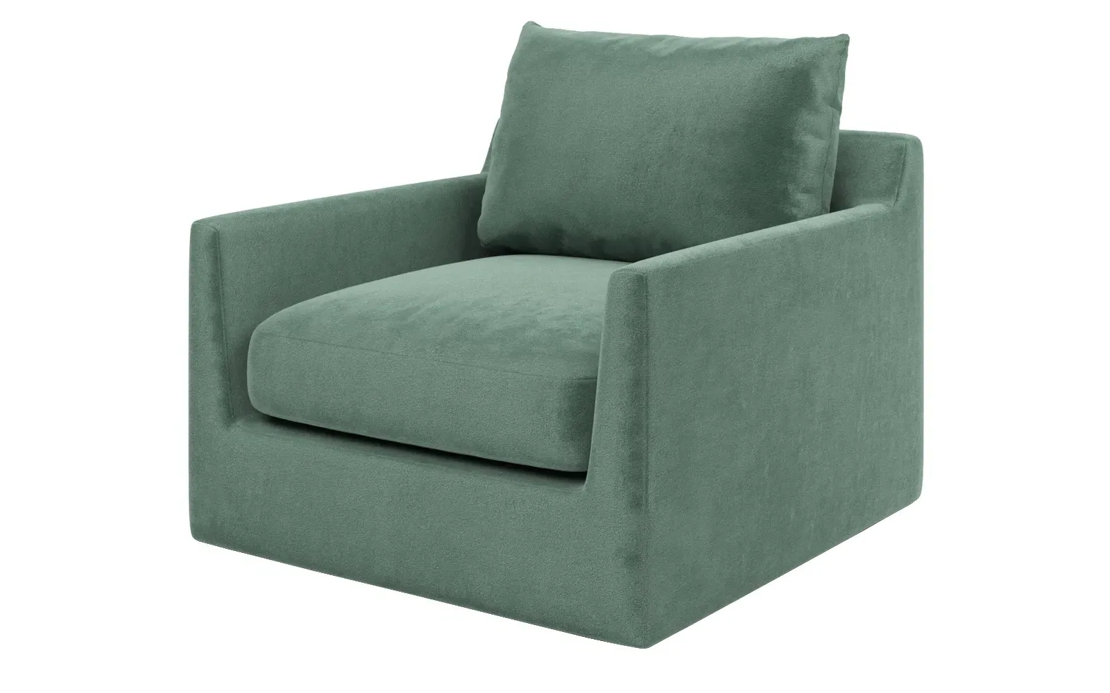 Wrenly Swivel Chair - Stone Pine, Performance Velvet