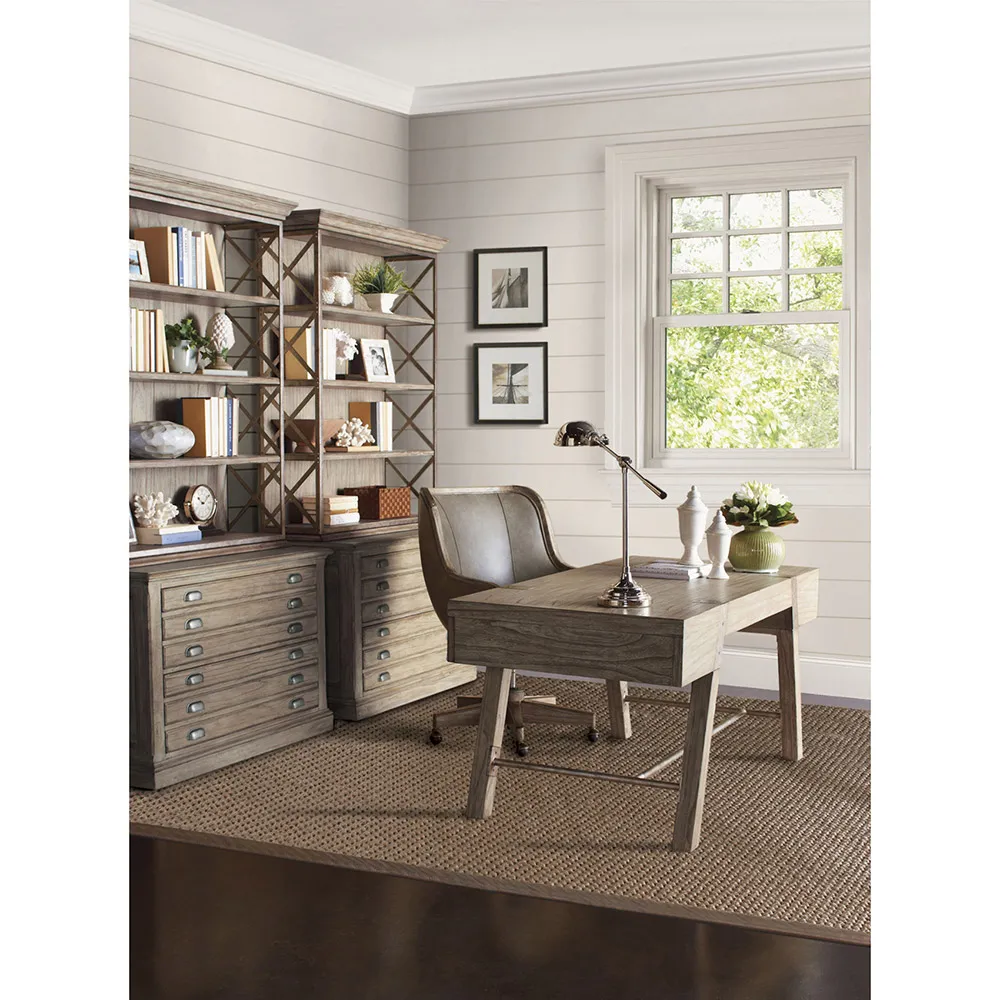 Wyatt Desk with Drawers - Driftwood Grey, Oak Wood