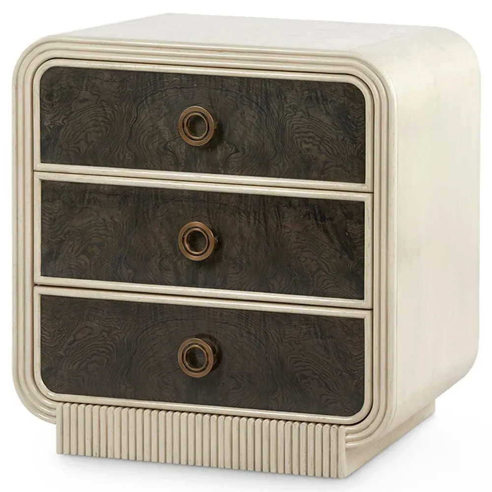 Wyatt End Table - Cream, Acacia Wood