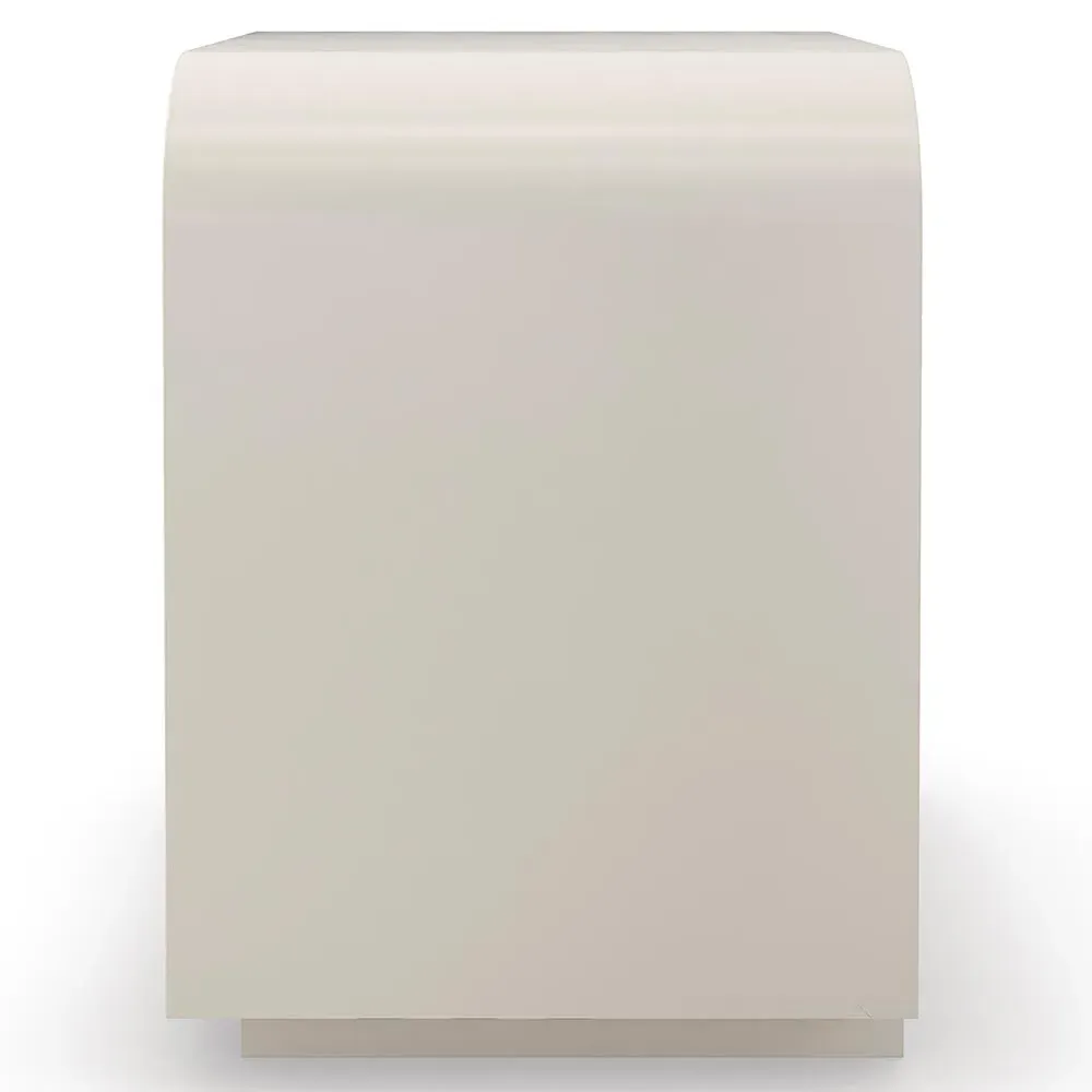 Wyndell Nightstand with Gold Pulls - Cream, Stone