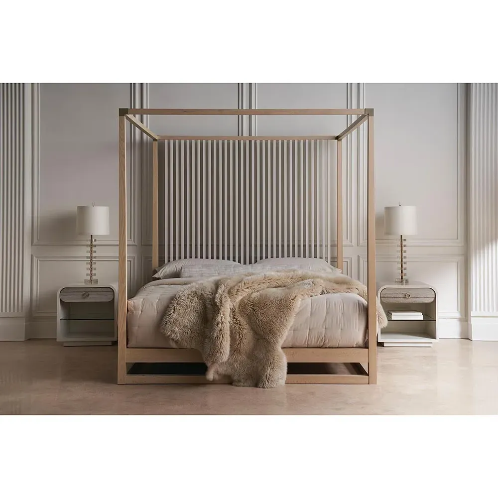 Wyndell Nightstand with Gold Pulls - Cream, Stone