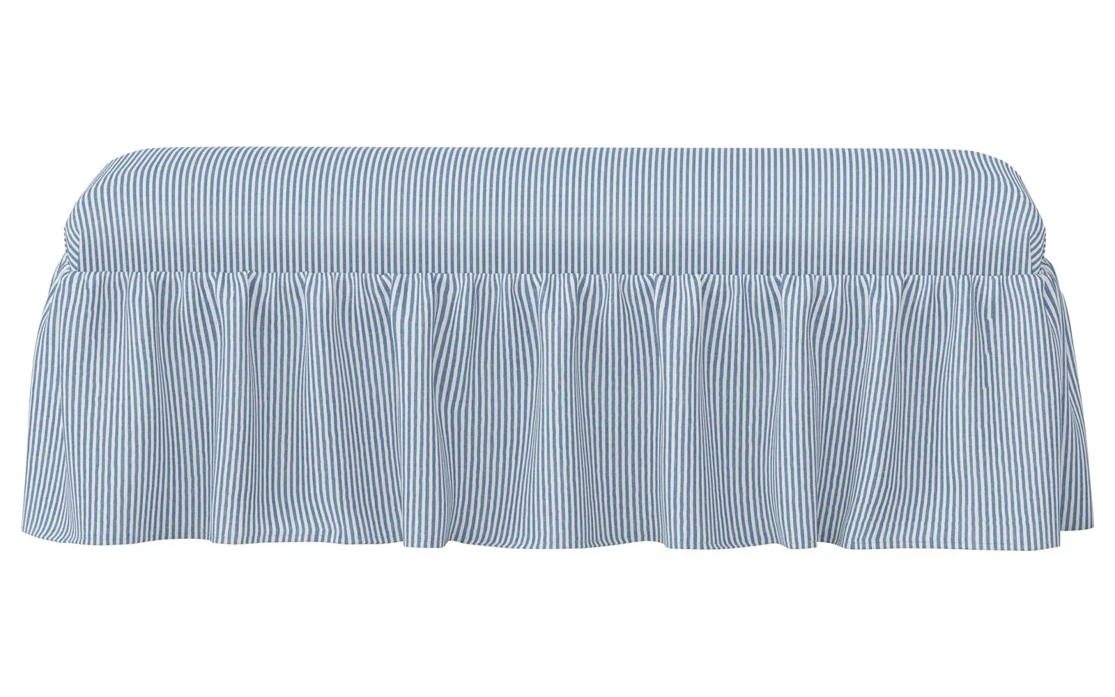Wyndell Skirted Bench - Cambridge Blue, Cotton