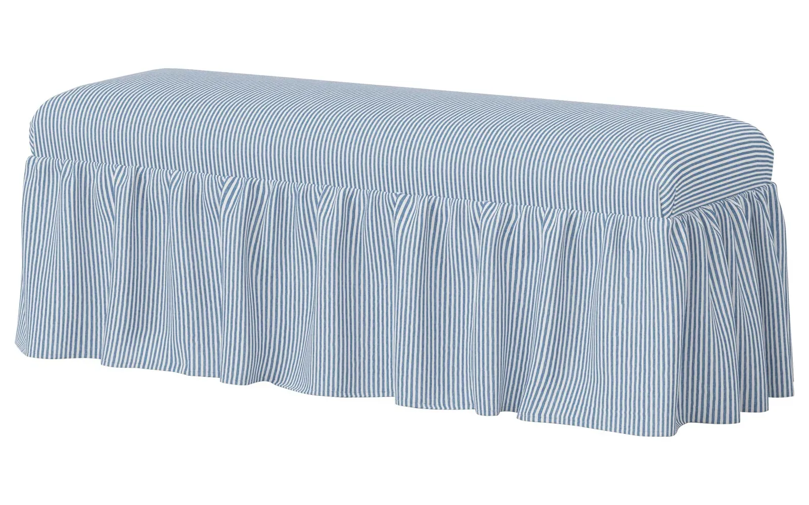 Wyndell Skirted Bench - Cambridge Blue, Cotton