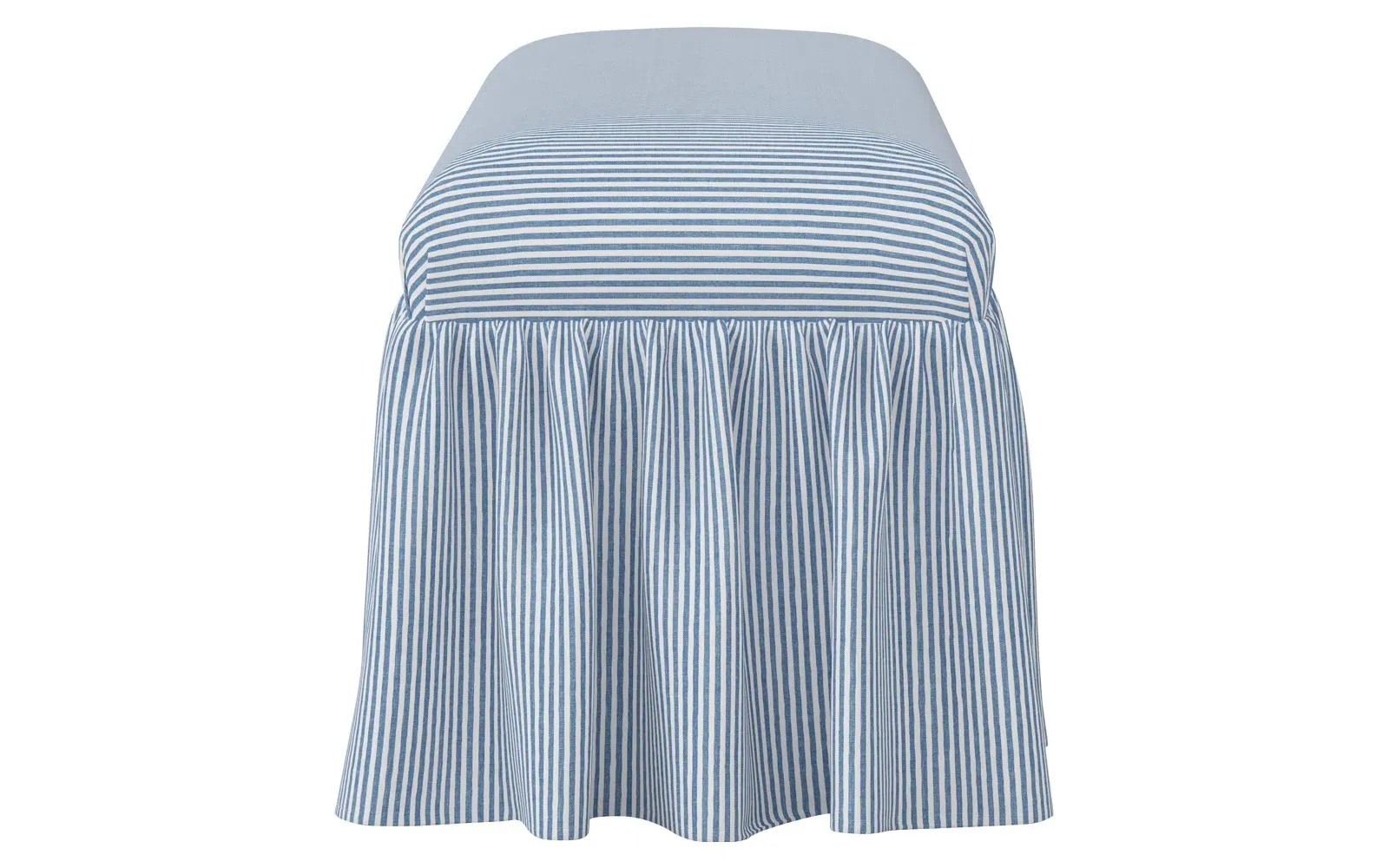 Wyndell Skirted Bench - Cambridge Blue, Cotton