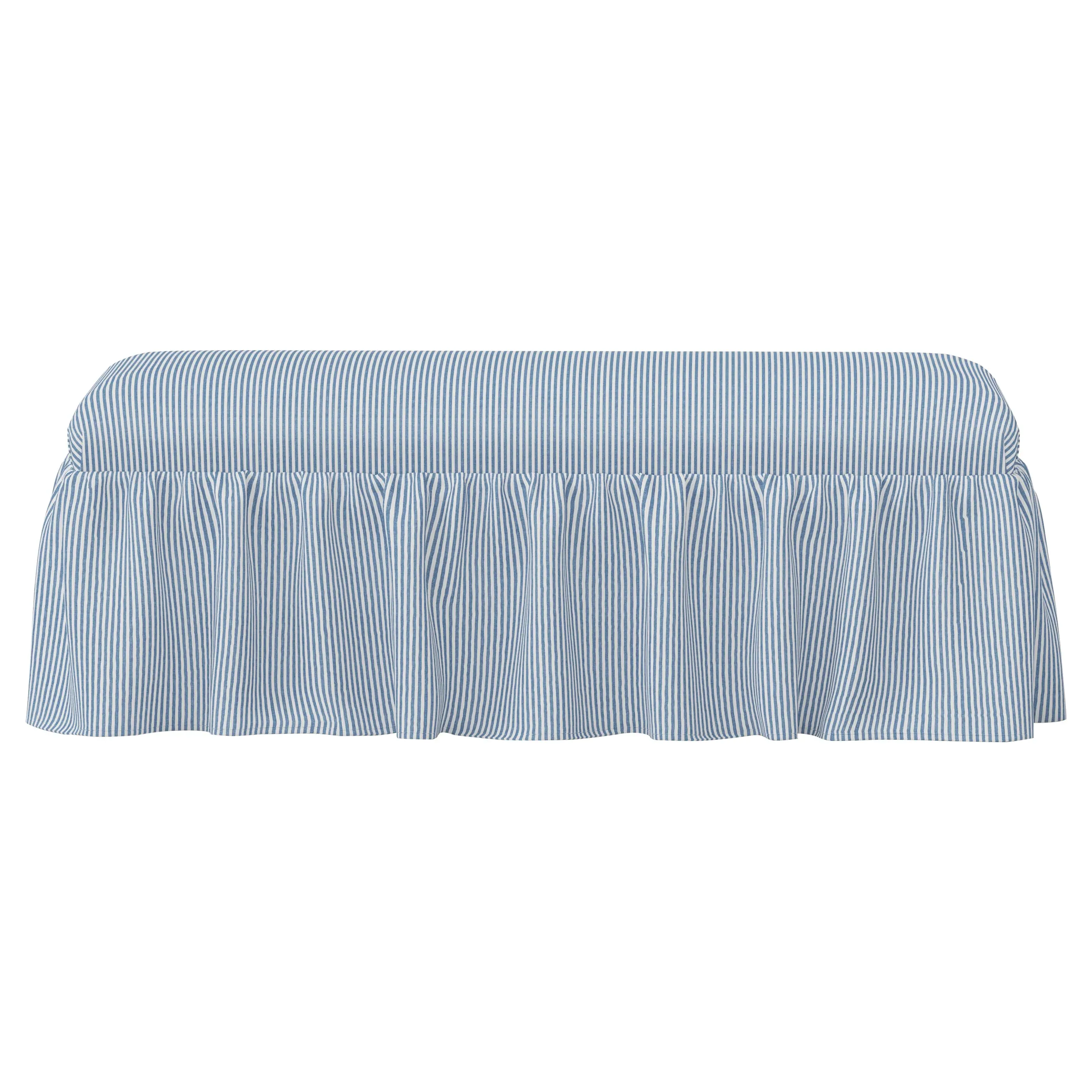 Wyndell Skirted Bench - Cambridge Blue, Cotton