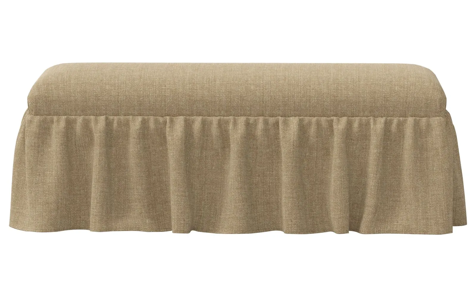 Wyndell Skirted Bench - Honeycomb, Linen