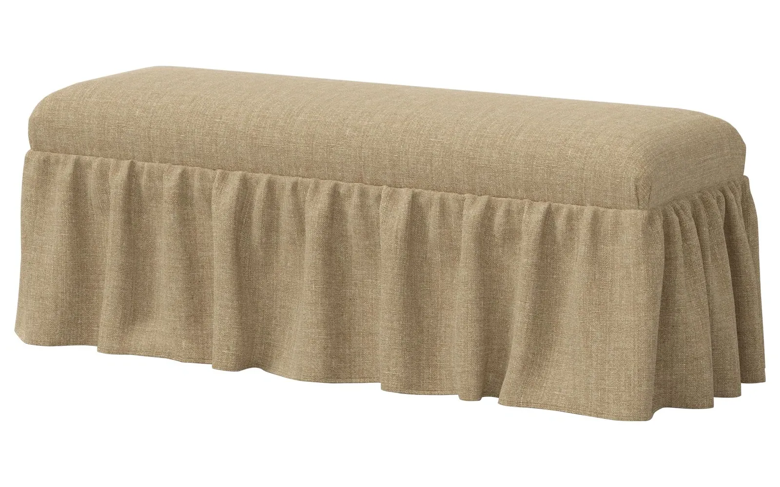 Wyndell Skirted Bench - Honeycomb, Linen