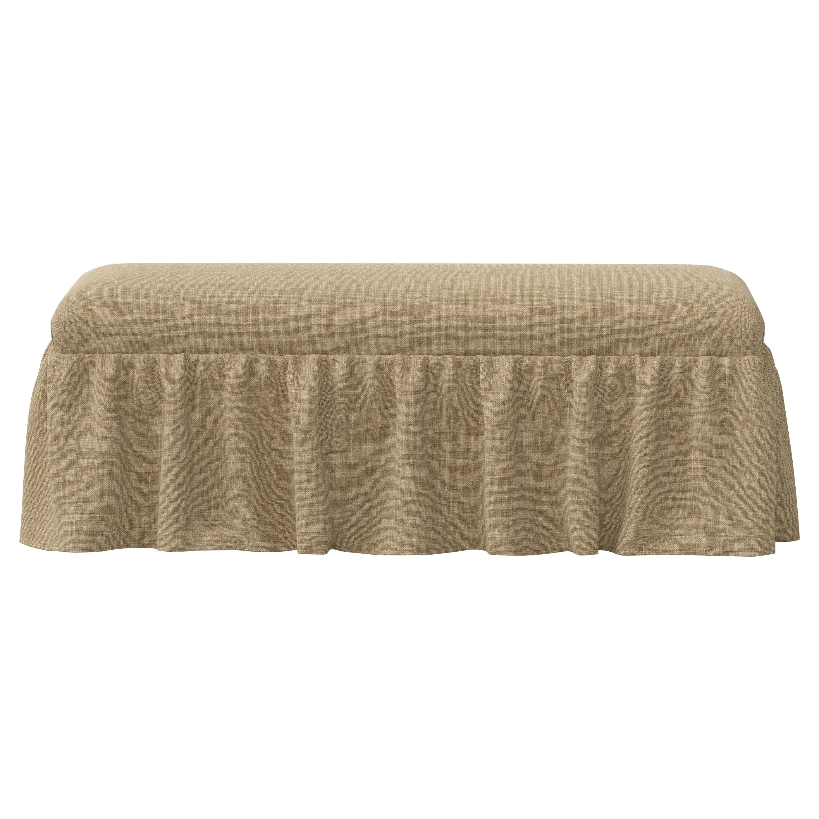Wyndell Skirted Bench - Honeycomb, Linen