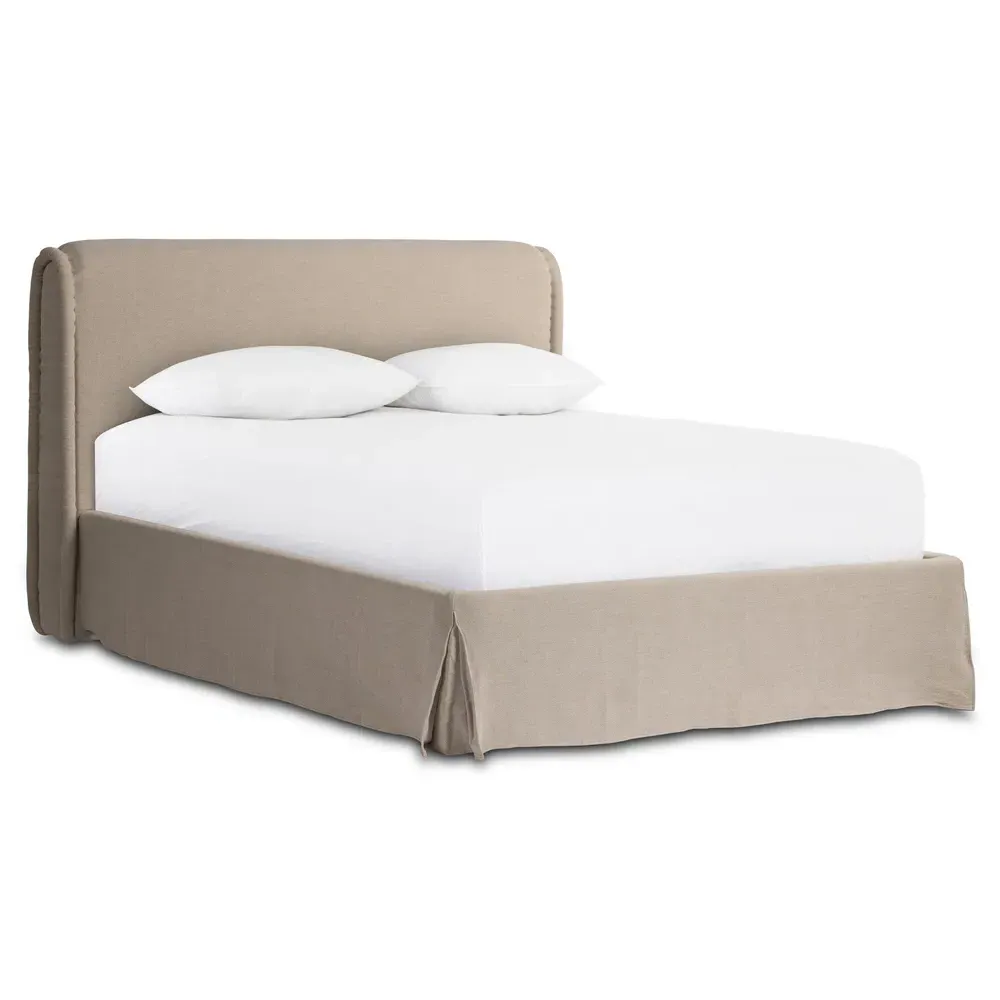 Wyndham King Size Bed - Broadway Dune, Linen