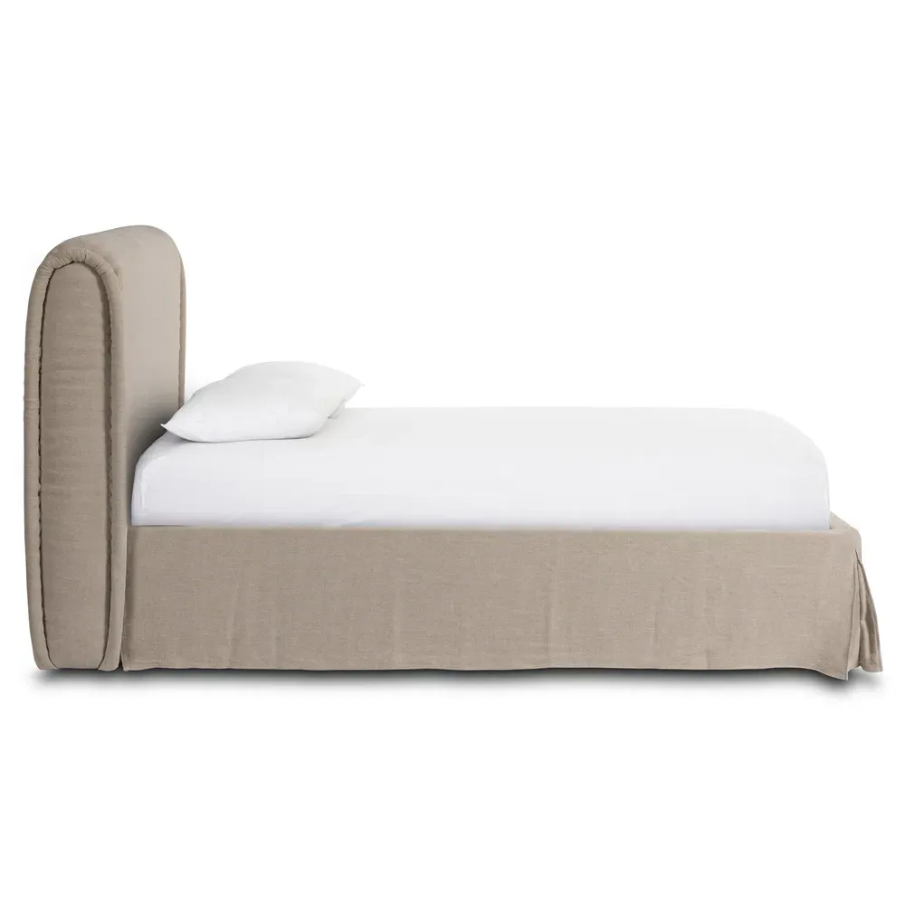 Wyndham King Size Bed - Broadway Dune, Linen