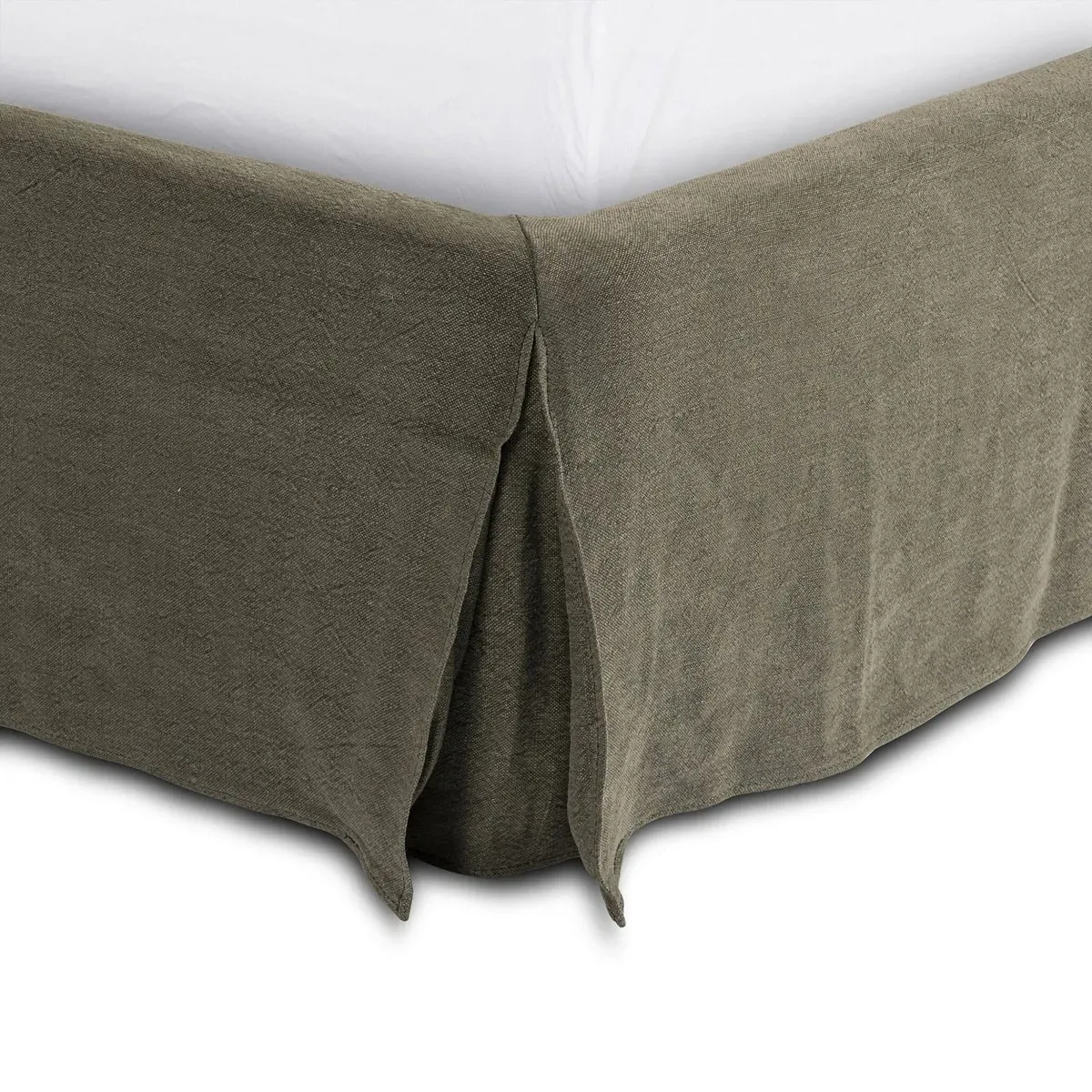 Wyndham King Size Bed - Broadway Olive, Linen