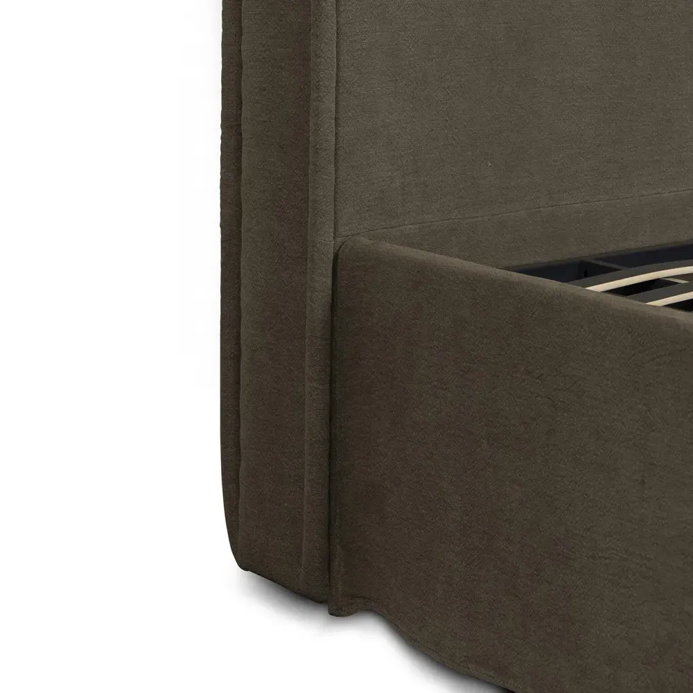 Wyndham Queen Size Bed - Broadway Olive, Linen