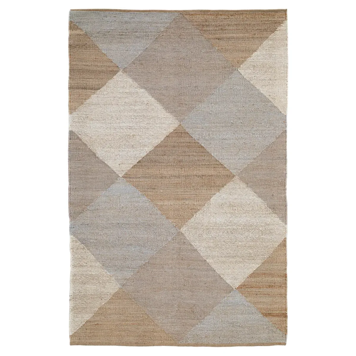 Wynn Diamond Patterned Jute Rug - Grey