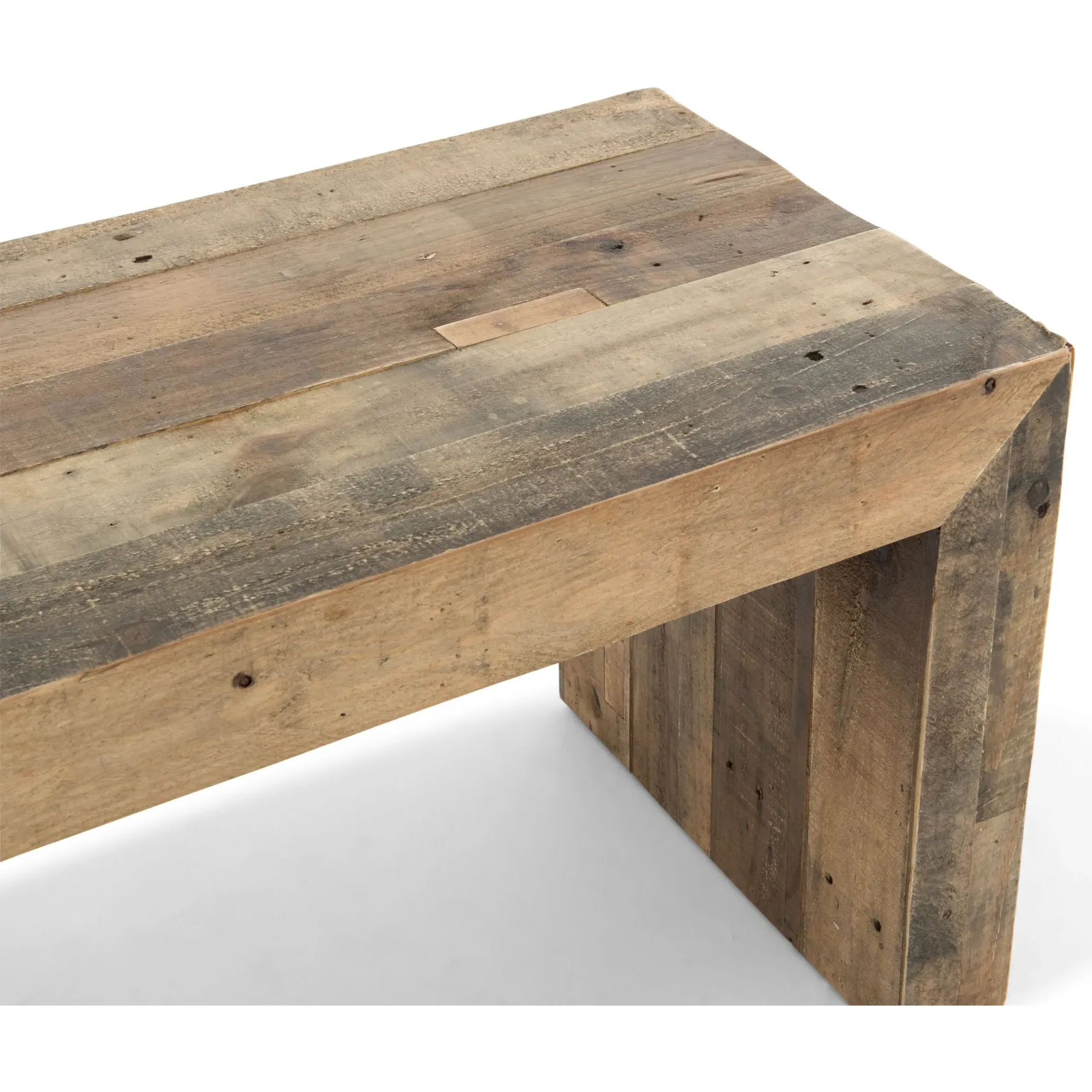 Wynn Entryway Bench - Brown, Reclaimed Pine Wood