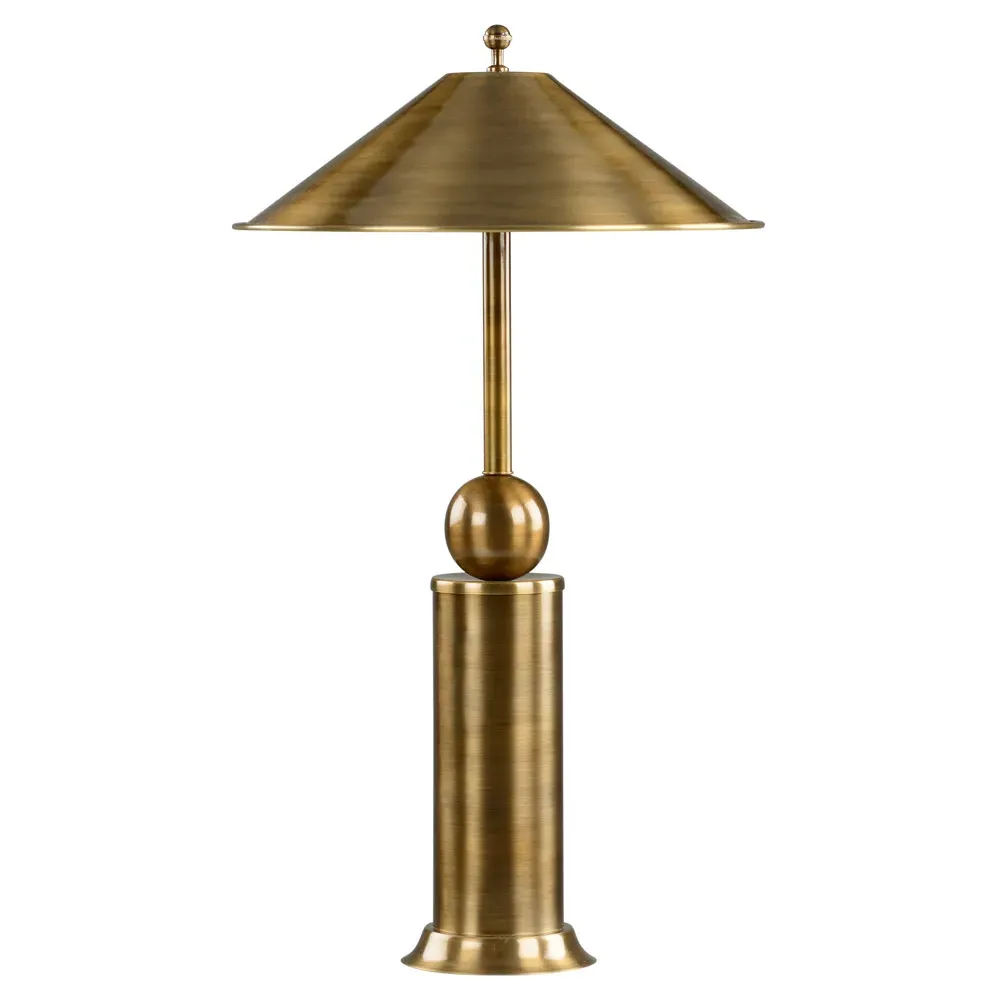 Wyoma Cylinder Base Table Lamp - Antique Brass, Metal