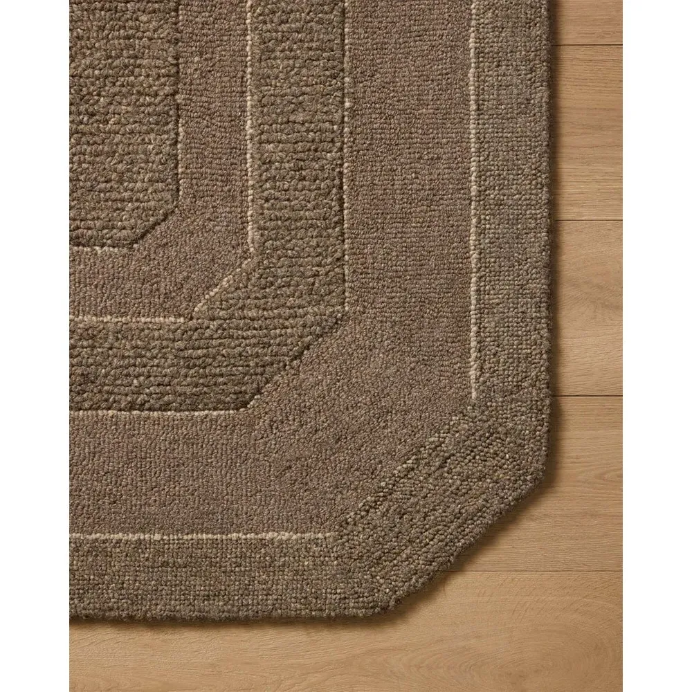 Xalara Border Solid Rug - Brown, Wool