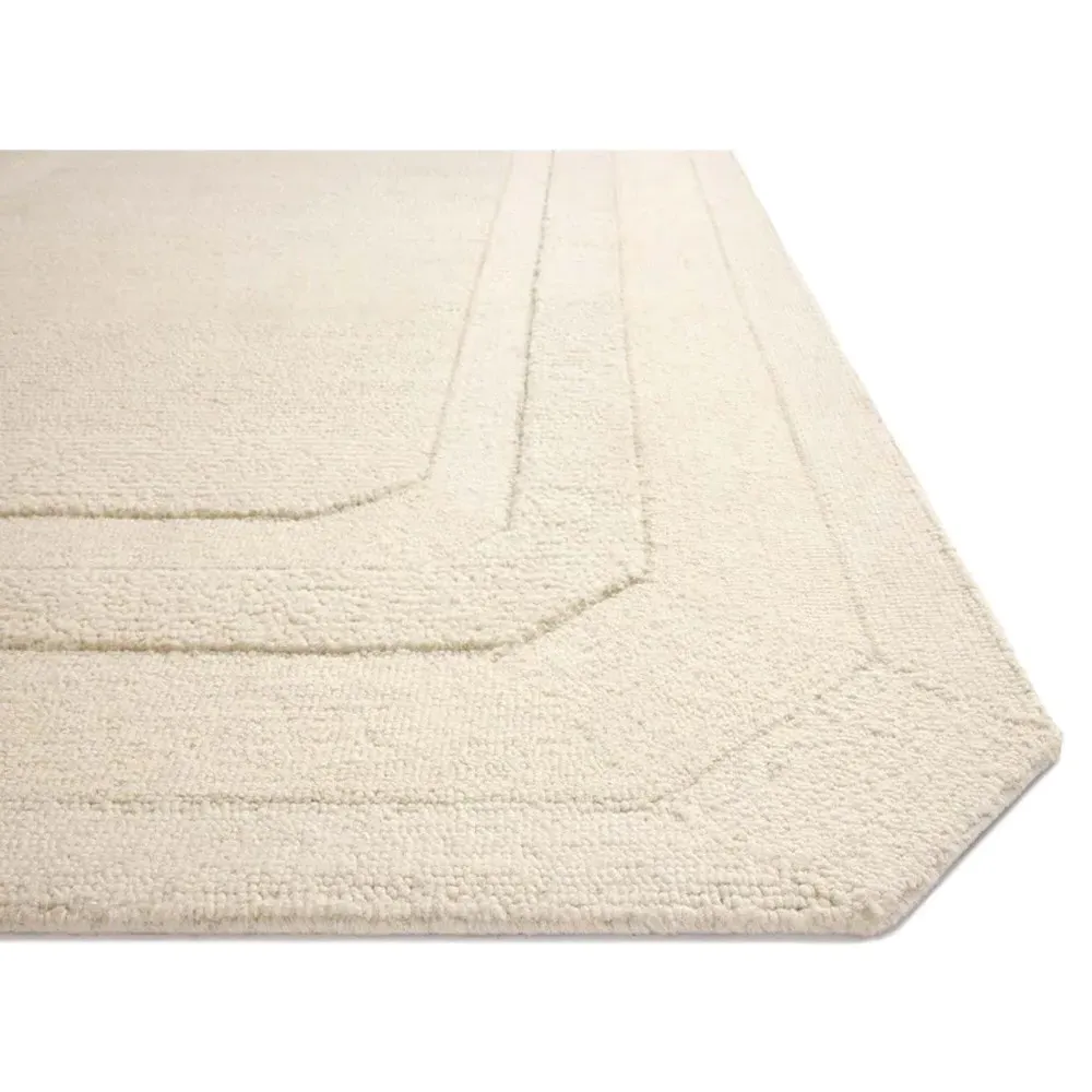 Xalara Border Solid Rug - Cream, Wool