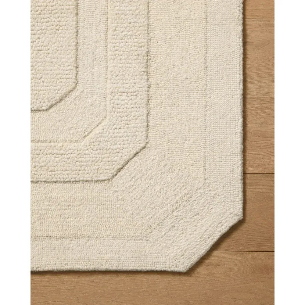 Xalara Border Solid Rug - Cream, Wool