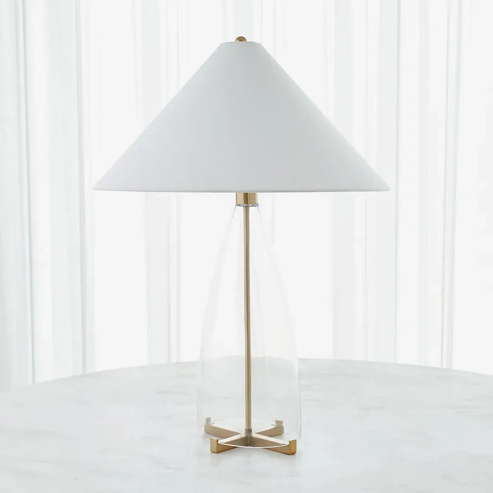 Xanthe Regency Bronze Metal Buffet Table Lamp - White