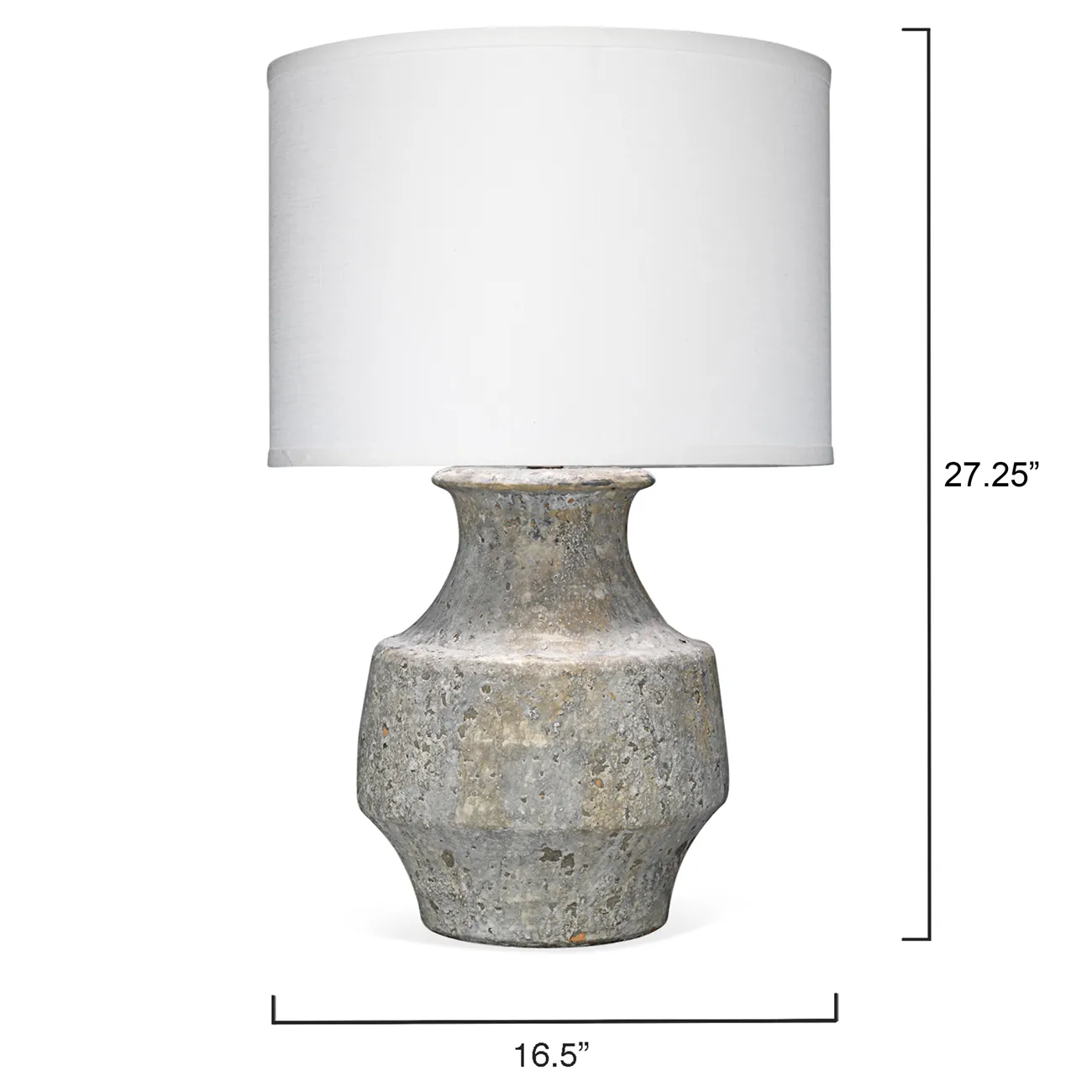 Xavi Table Lamp with Linen Shade - Grey, Ceramic