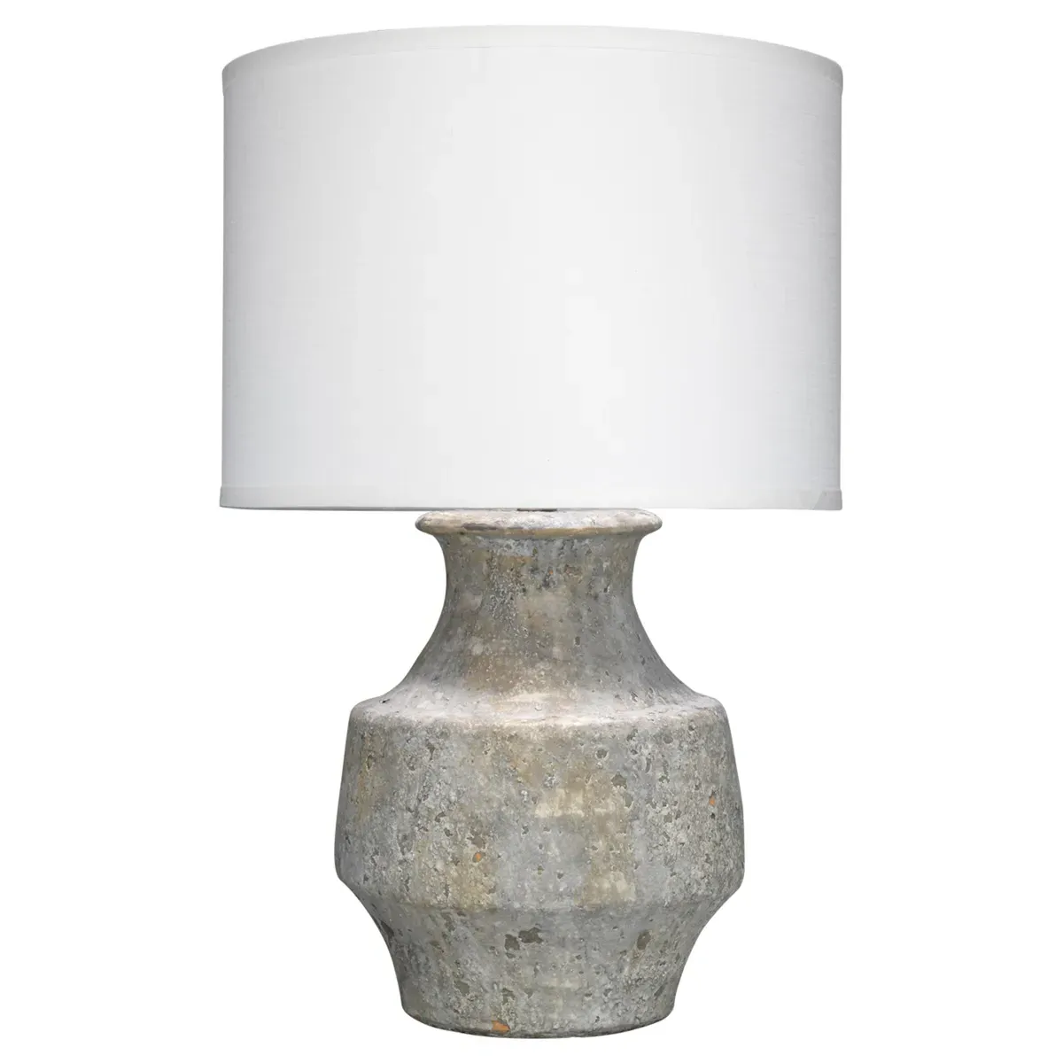 Xavi Table Lamp with Linen Shade - Grey, Ceramic image