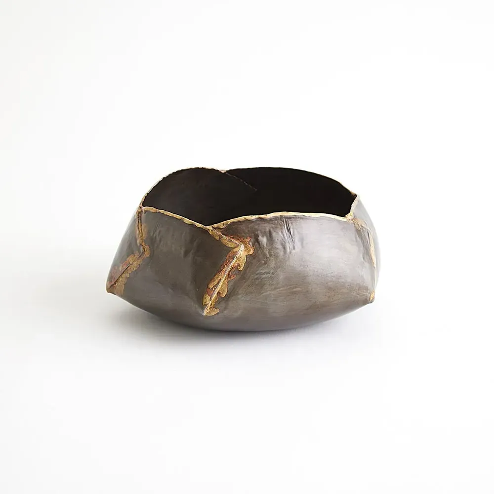 Xavier Large Decorative Bowl - Gunmetal, Iron