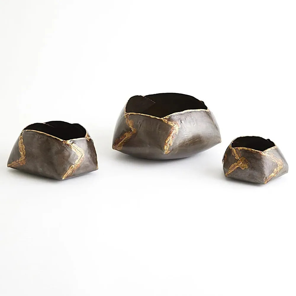 Xavier Large Decorative Bowl - Gunmetal, Iron