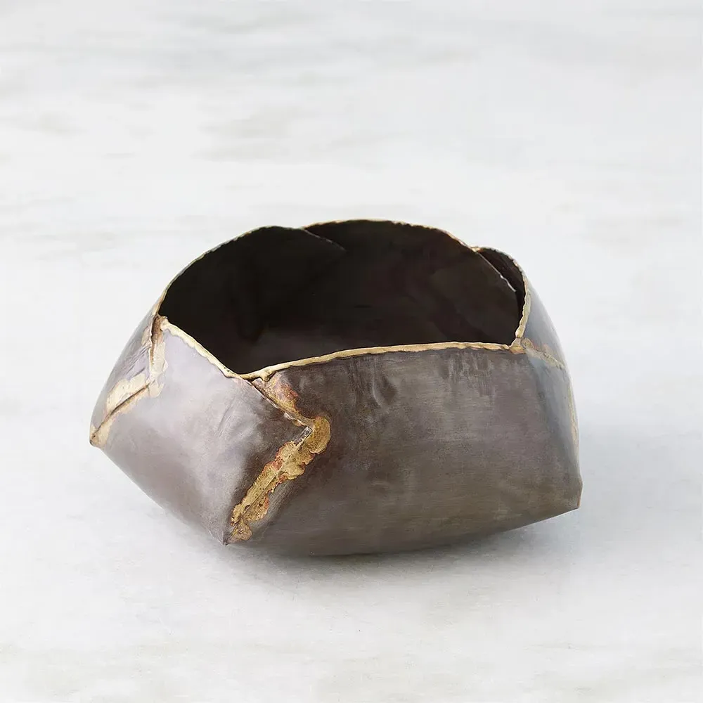 Xavier Large Decorative Bowl - Gunmetal, Iron