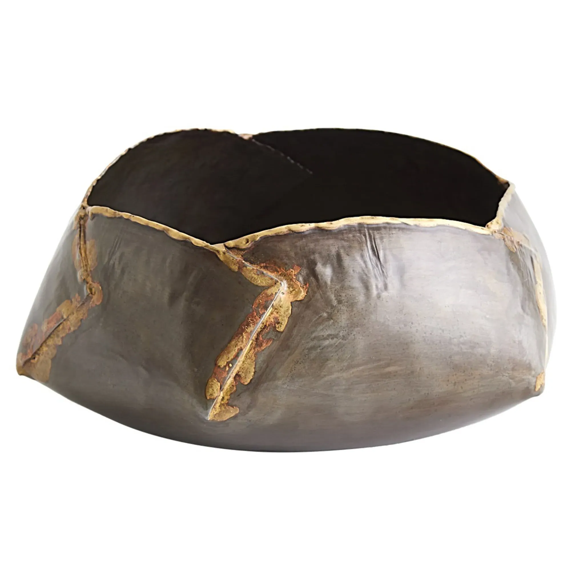 Xavier Large Decorative Bowl - Gunmetal, Iron