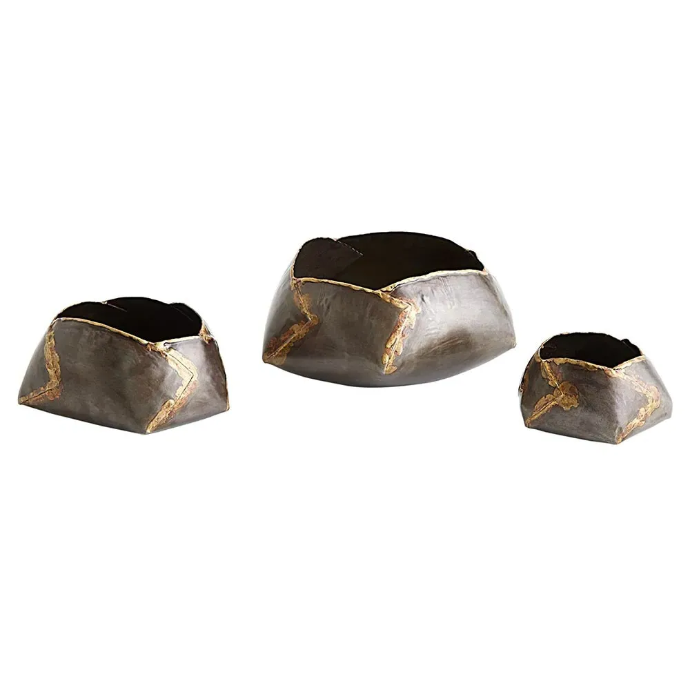 Xavier Medium Decorative Bowl - Gunmetal, Iron