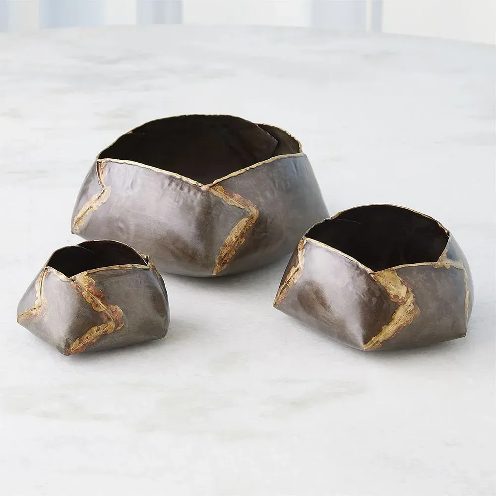 Xavier Medium Decorative Bowl - Gunmetal, Iron