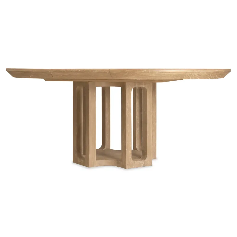 Xavier Round Extendable Dining Table - Brown, Oak