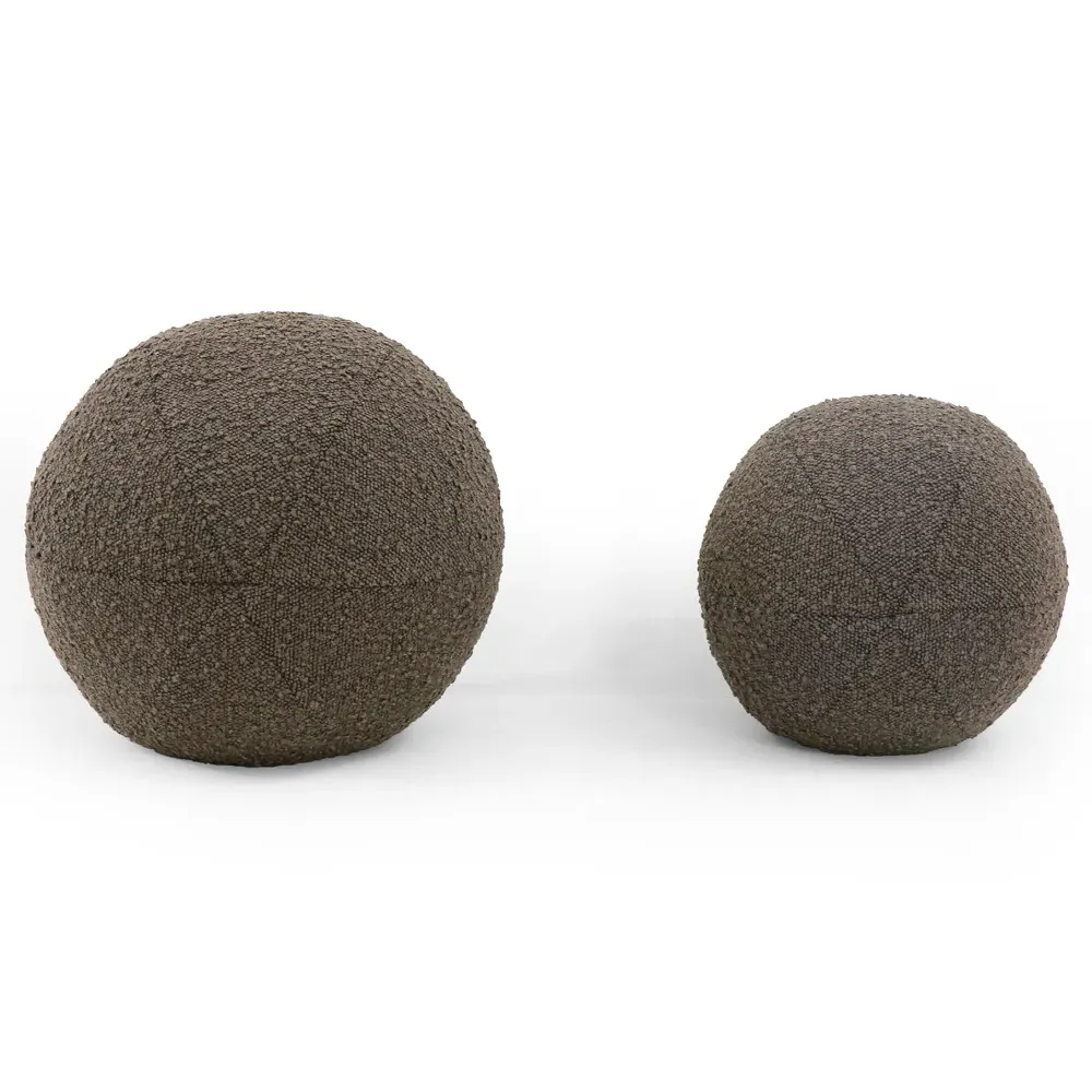 Xavier Sphere Decorative Throw Pillow Set of 2 - Brown, Bouclé