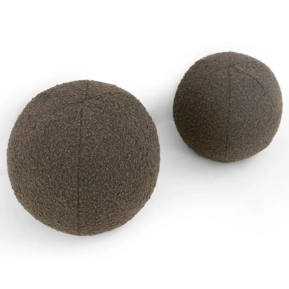 Xavier Sphere Decorative Throw Pillow Set of 2 - Brown, Bouclé