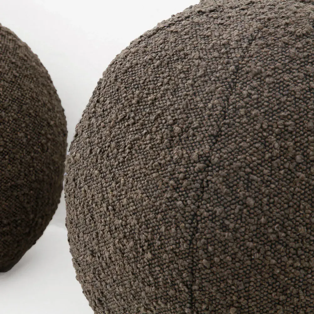 Xavier Sphere Decorative Throw Pillow Set of 2 - Brown, Bouclé