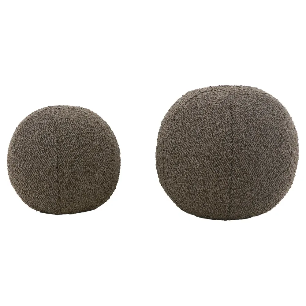 Xavier Sphere Decorative Throw Pillow Set of 2 - Brown, Bouclé image