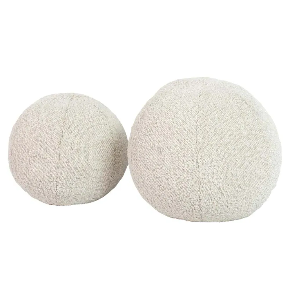Xavier Sphere Decorative Throw Pillow Set of 2 - Cream, Bouclé