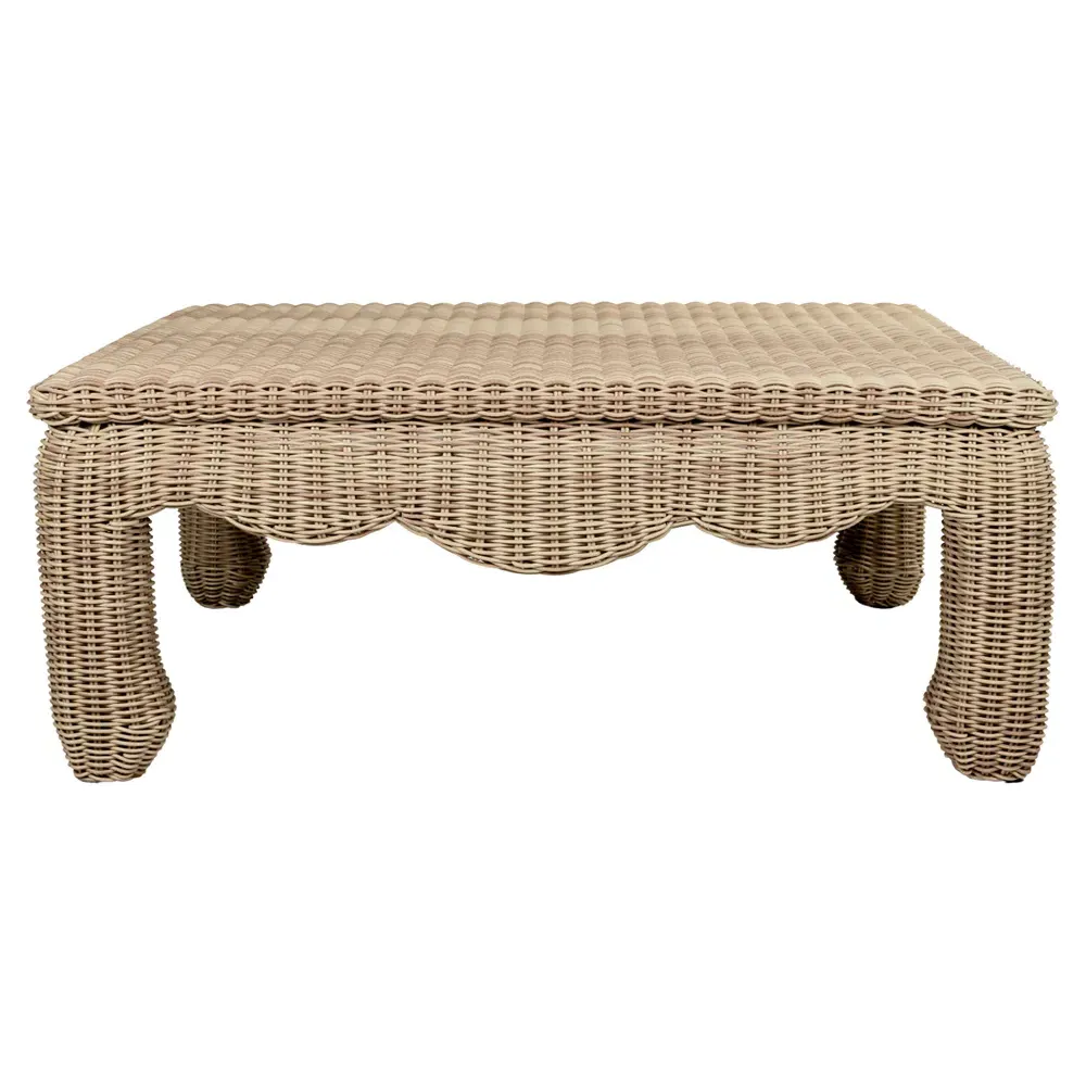 Xavier Square Outdoor Coffee Table - Brown, Wicker image