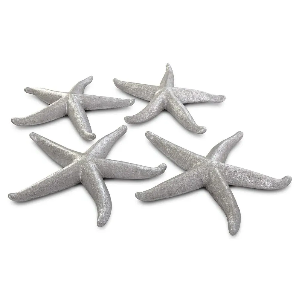 Xerxes Large Starfish Wall Sculpture Set - Silver Leaf, Resin