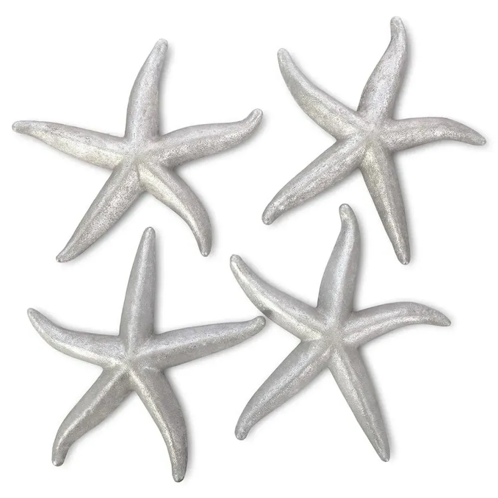 Xerxes Large Starfish Wall Sculpture Set - Silver Leaf, Resin