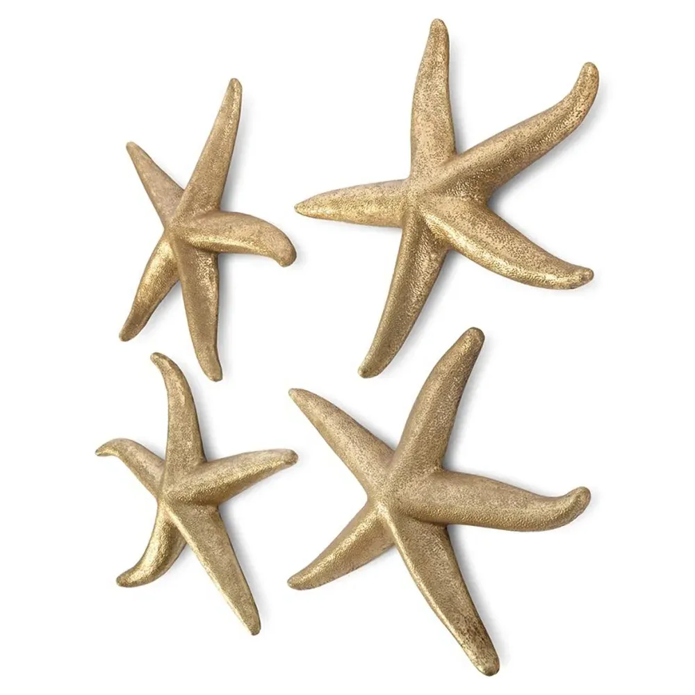 Xerxes Medium Starfish Wall Sculpture Set - Gold Leaf, Resin