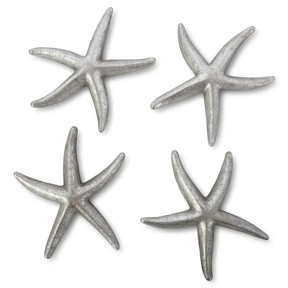Xerxes Small Starfish Wall Sculpture Set - Silver Leaf, Resin image