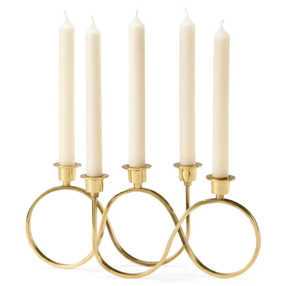 Xion Regency Metal Swirl Candelabra - Antique Brass image