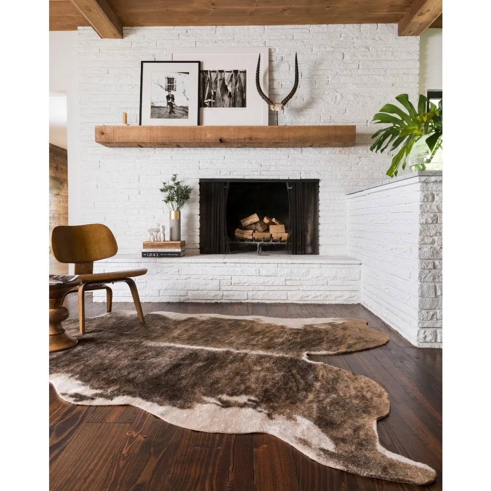 Xyra Faux Hide Rug - Brown