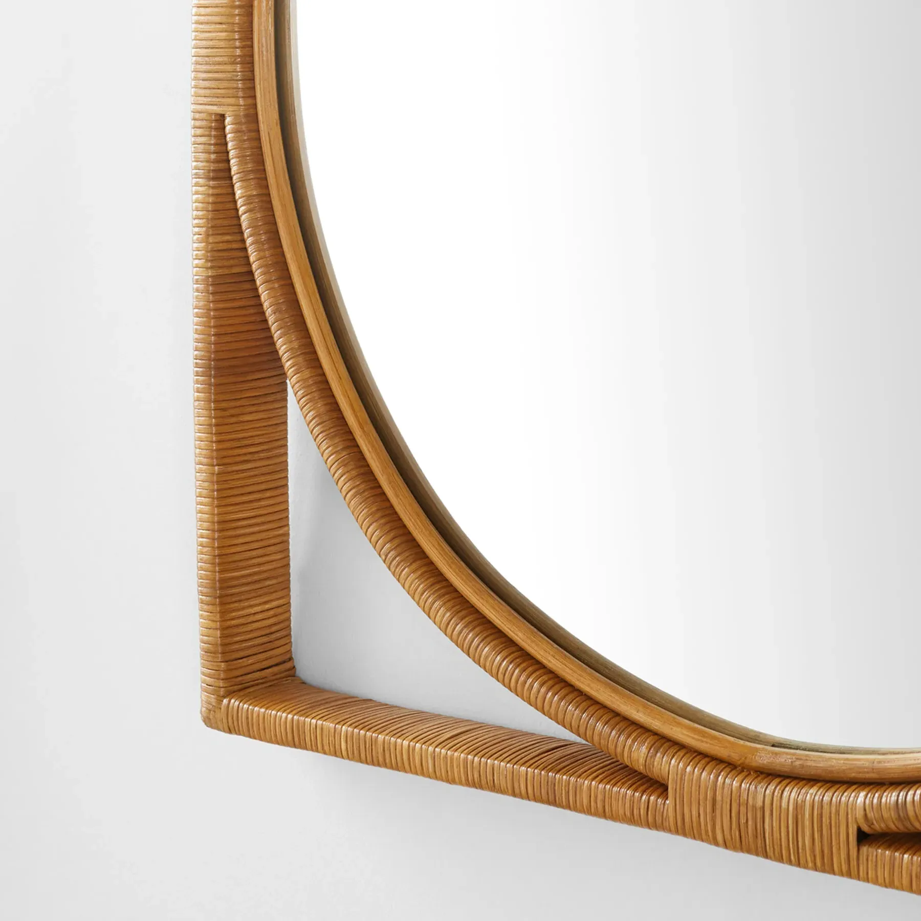 Yara Large Wall Mirror - Brown, Rattan
